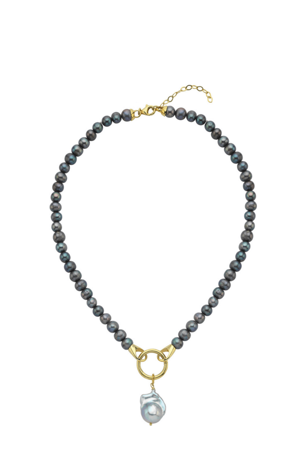 Linya Jewellery-Odra Siyah Barok İnci Kolye-Kolye-1-Milagron.com