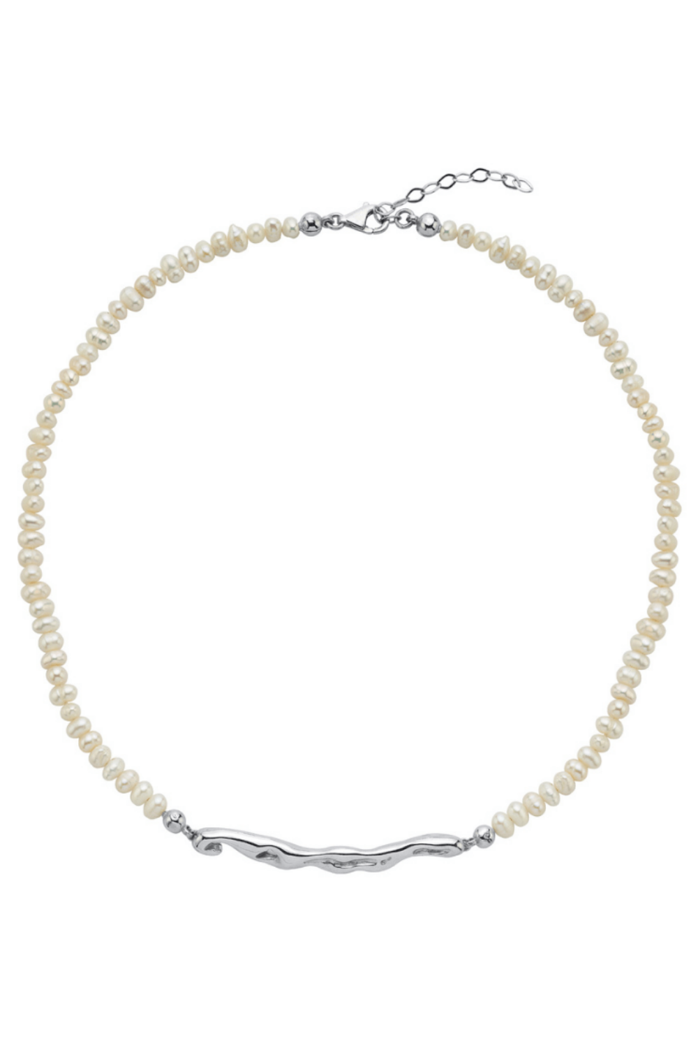 Linya Jewellery-Pontus Damla Yatay İnci Kolye Gümüş-Kolye-1-Milagron.com