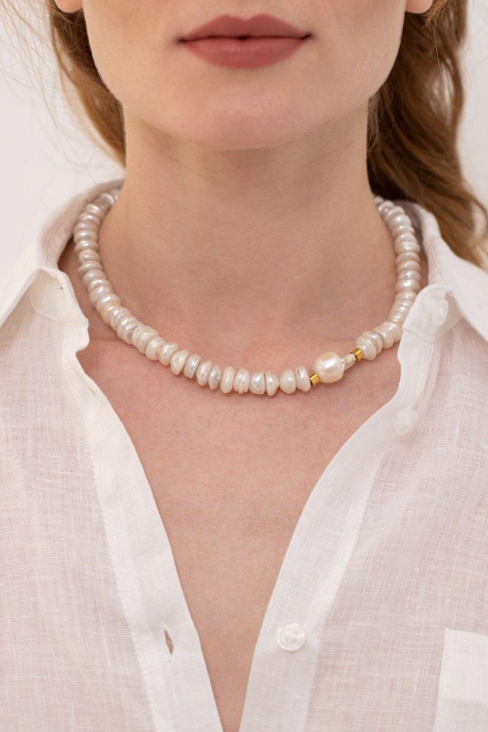 Linya Jewellery-Stela Barok İnci Kolye-Kolye-3-Milagron.com