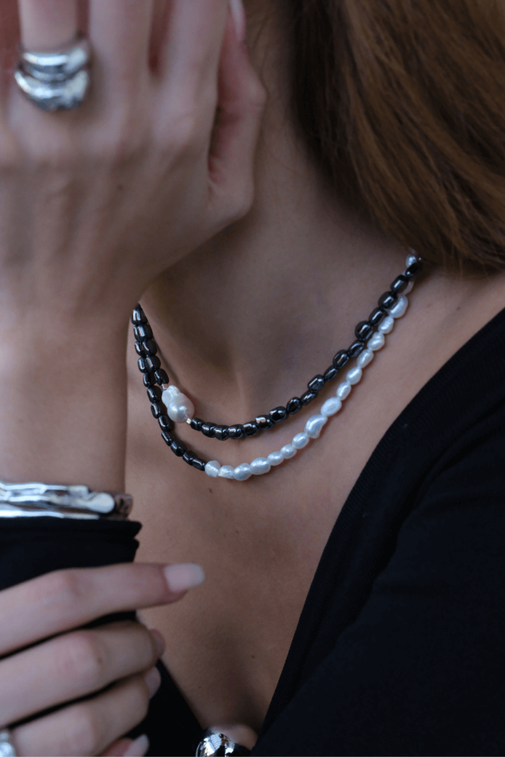 Linya Jewellery-Tagma Hematit Barok İncili Kolye-Kolye-2-Milagron.com
