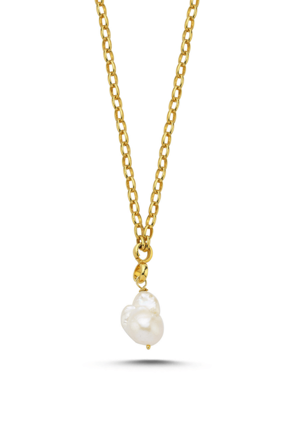 Linya Jewellery-Tapy Barok İnci Kalın Zincir Kolye-Kolye-1-Milagron.com