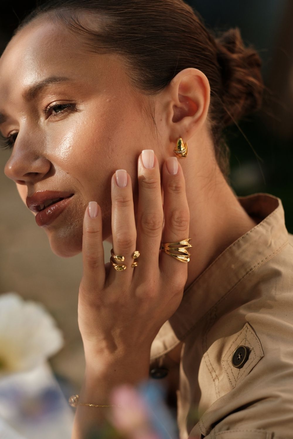 TaşLı Halka KüPe Gold - 3