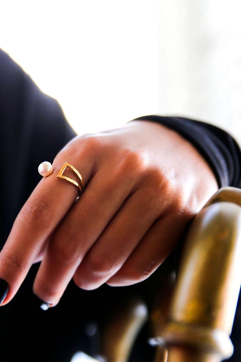 Linya Jewellery-Tek İnci Yüzük-Yüzük-2-Milagron.com