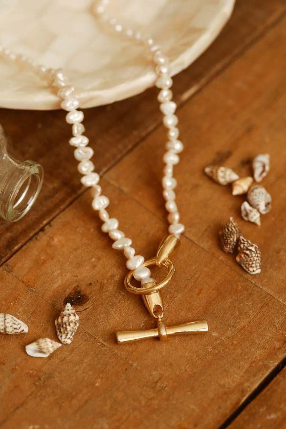 Linya Jewellery-Teri Kum İnci Kolye-Kolye-3-Milagron.com
