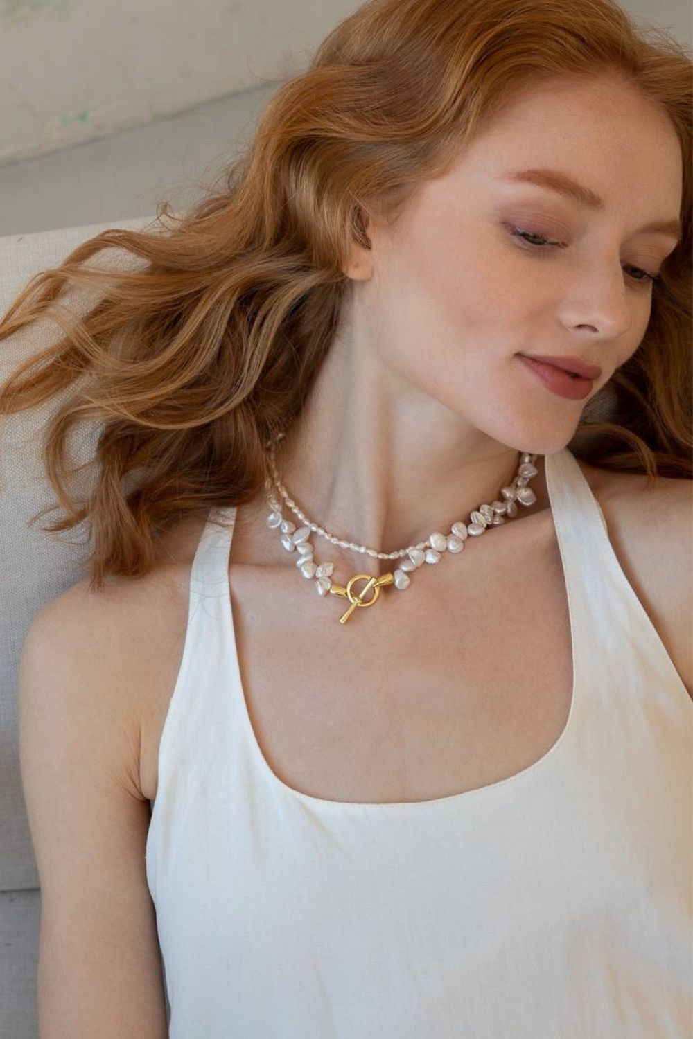 Linya Jewellery-Tety Asimetrik İnci Kolye-Kolye-2-Milagron.com
