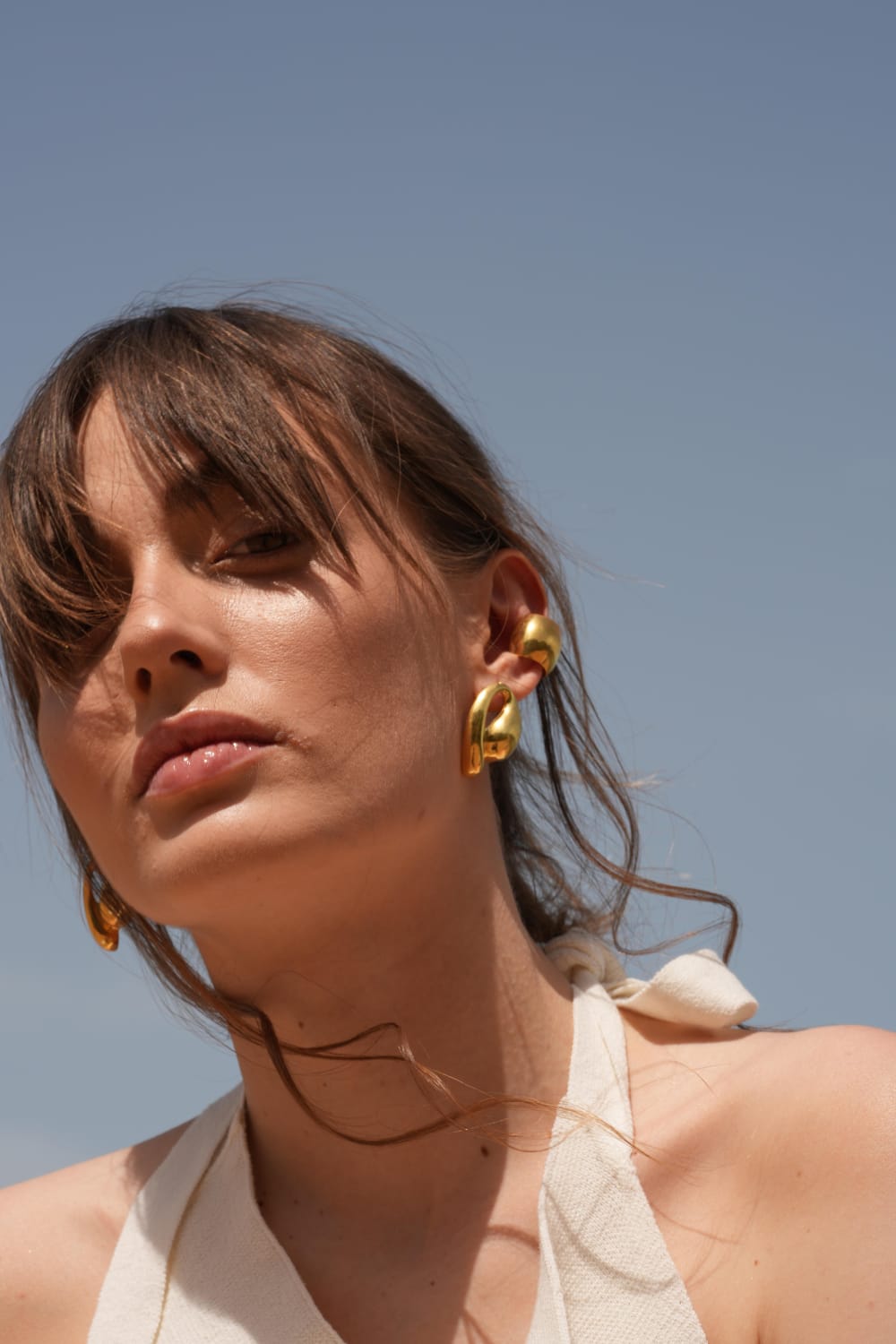 Linya Jewellery-Tina Büyük Midye Küpe-Küpe-6-Milagron.com
