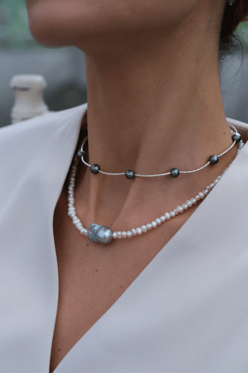Linya Jewellery-Tohora Siyah İnci Choker-Kolye-2-Milagron.com
