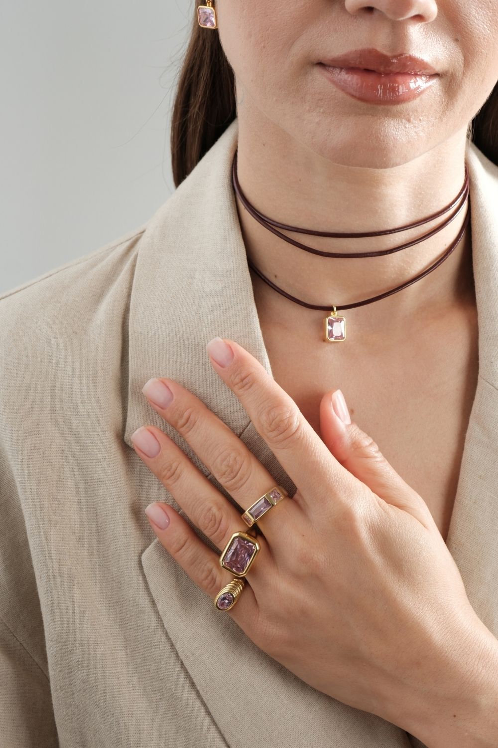 Vega Haki YeşIli Kristal TaşLı YüZüK - 4