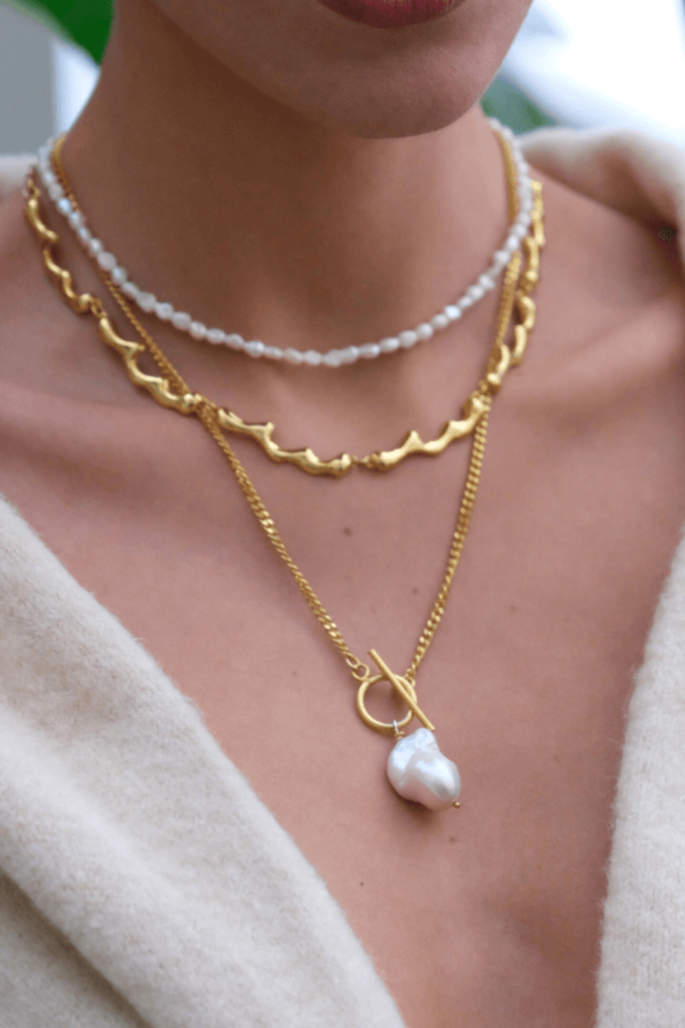 Linya Jewellery-Yao Barok İncili Zincir Kolye-Kolye-2-Milagron.com