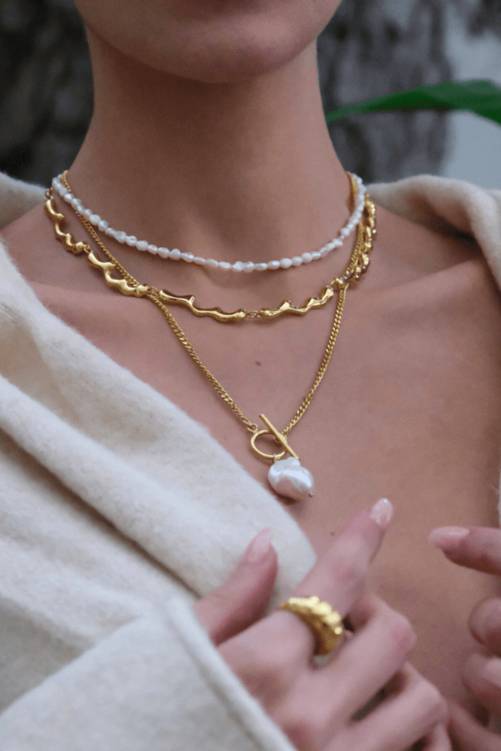 Linya Jewellery-Yao Barok İncili Zincir Kolye-Kolye-3-Milagron.com