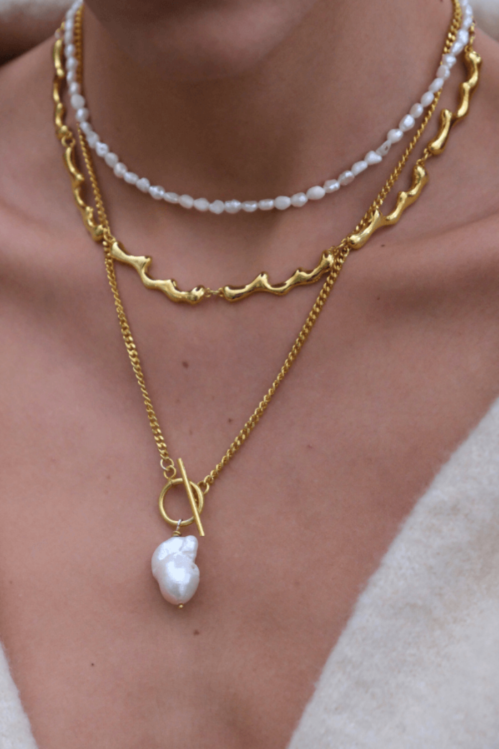 Linya Jewellery-Yao Barok İncili Zincir Kolye-Kolye-4-Milagron.com