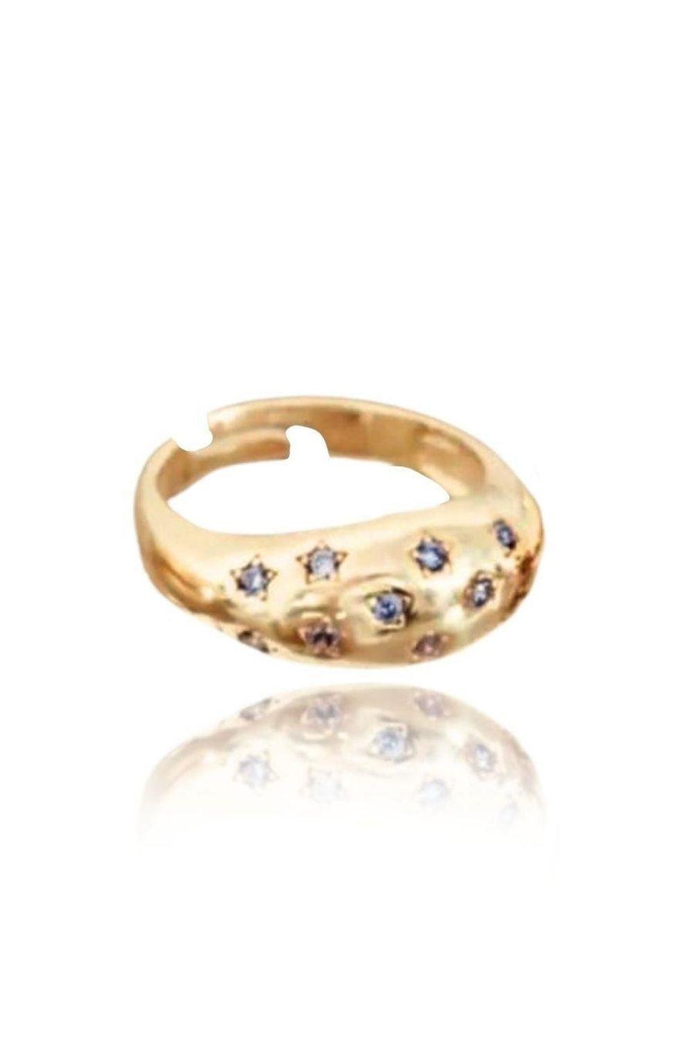 Linya Jewellery-Yıldız Lila Taşlı Yüzük-Yüzük-1-Milagron.com