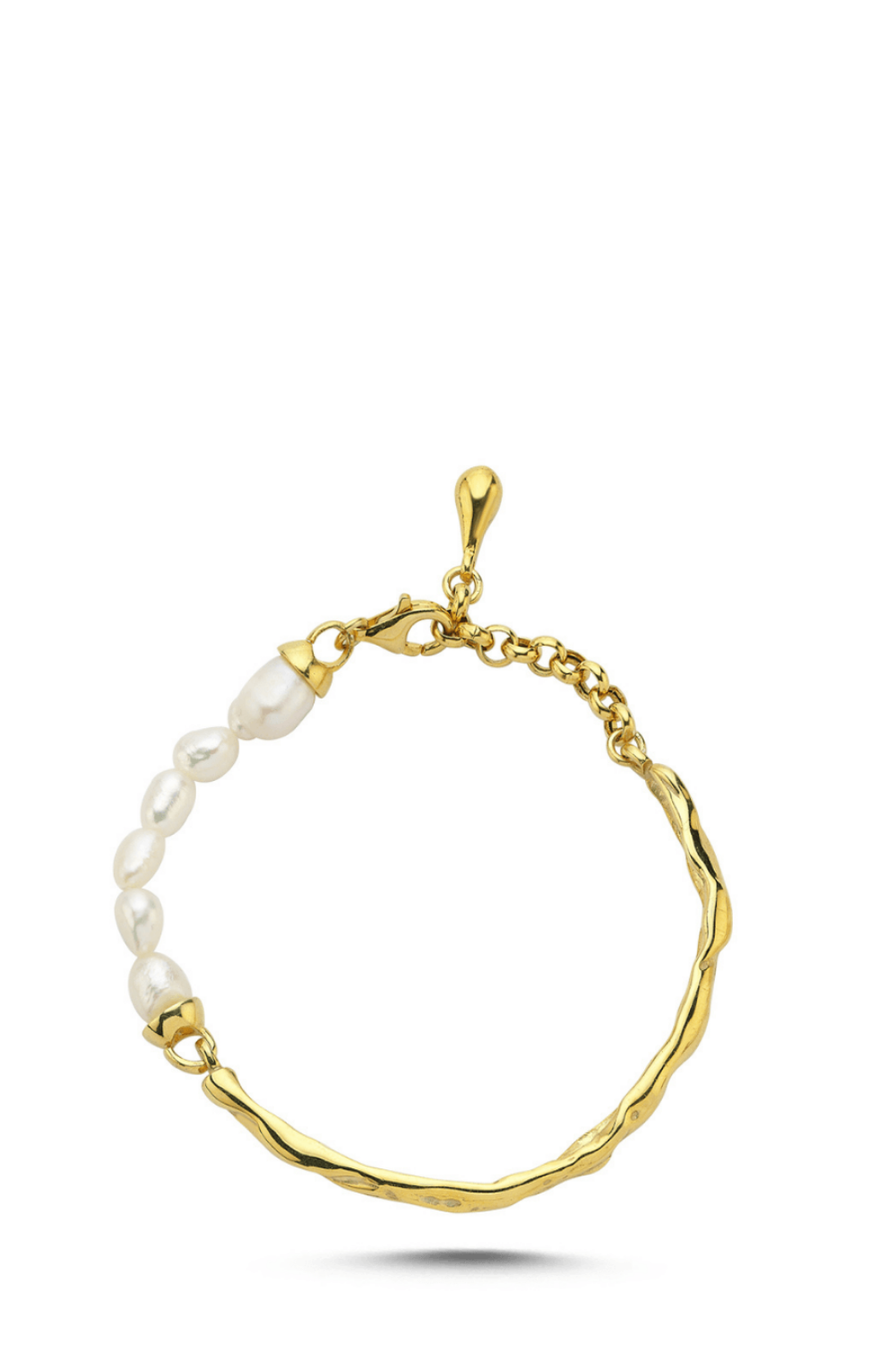 Linya Jewellery-Yira Kelepçe İnci Bileklik Gold-Bileklik-1-Milagron.com