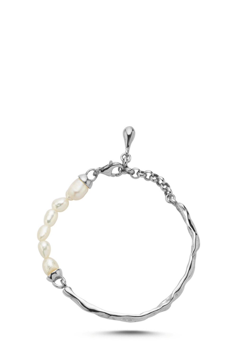 Linya Jewellery-Yira Kelepçe İnci Bileklik Gümüş-Bileklik-1-Milagron.com