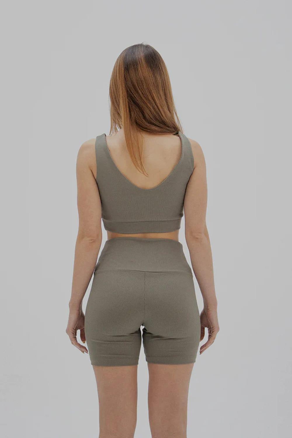 Liquide-SORUNLU - Stria Biker Tayt Haki-Tayt-2-Milagron.com