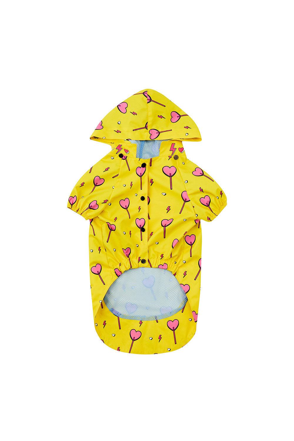 Little Monsters-Yellow Heart Candy Yağmurluk-Köpek-5-Milagron.com