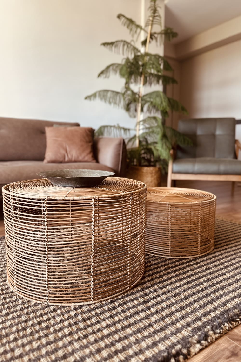 Lo-Fi House-Folk Küçük Yuvarlak Rattan Sehpa-Sehpa-6-Milagron.com