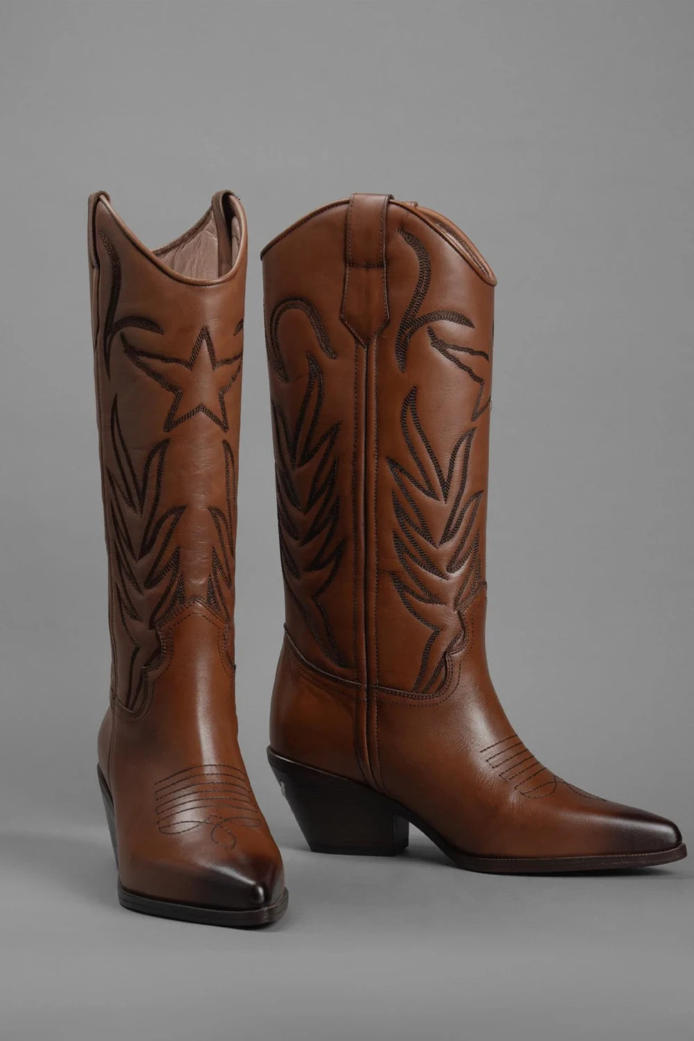 Loie-New Western Kahverengi Çizme-Çizme-4-Milagron.com