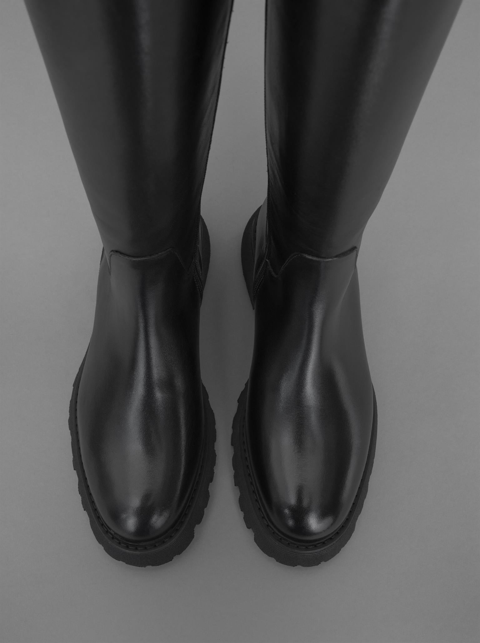 Loie-Pony Siyah Deri Çizme-Çizme-5-Milagron.com