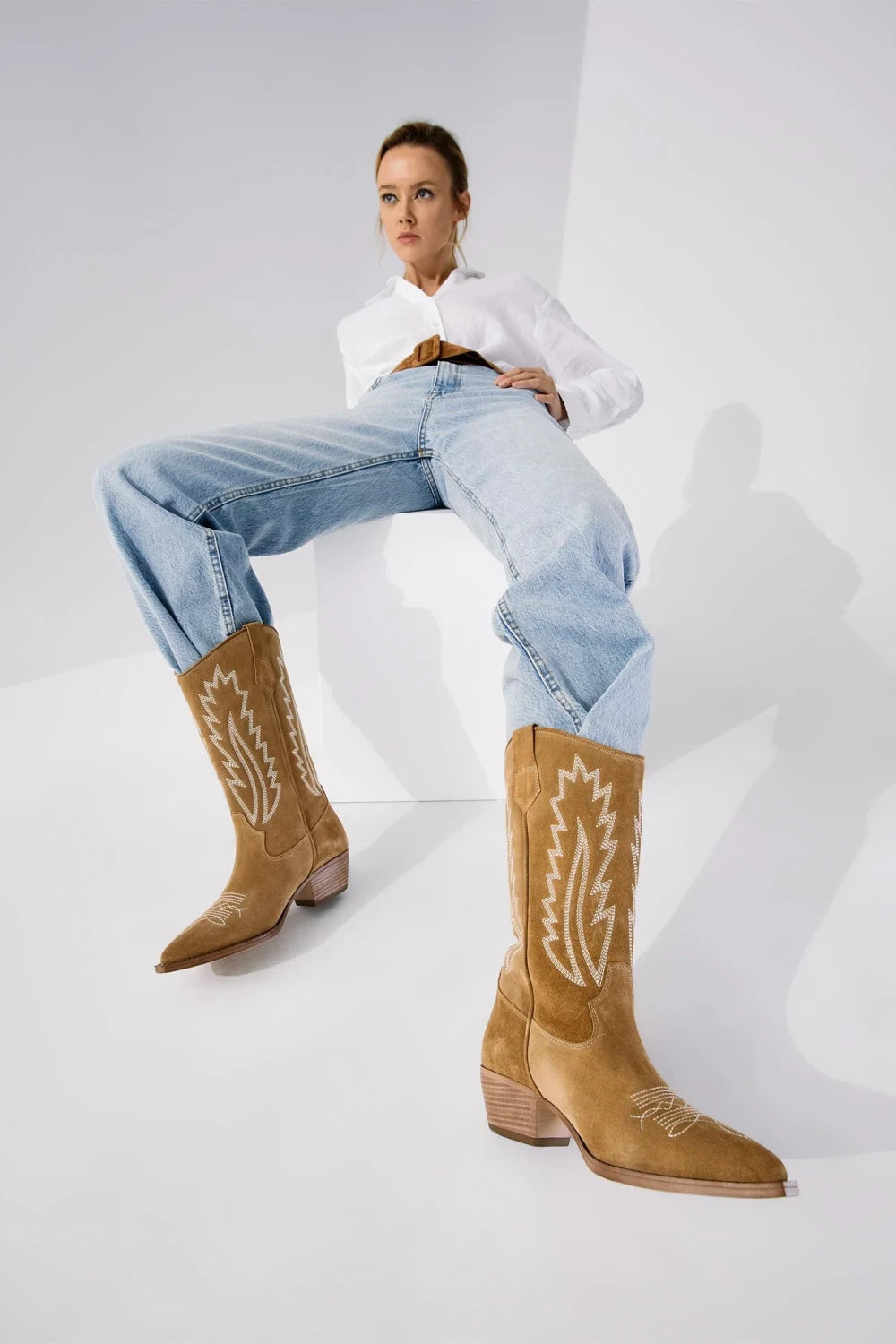 Loie-West Mas Camel Süet Çizme-Çizme-7-Milagron.com