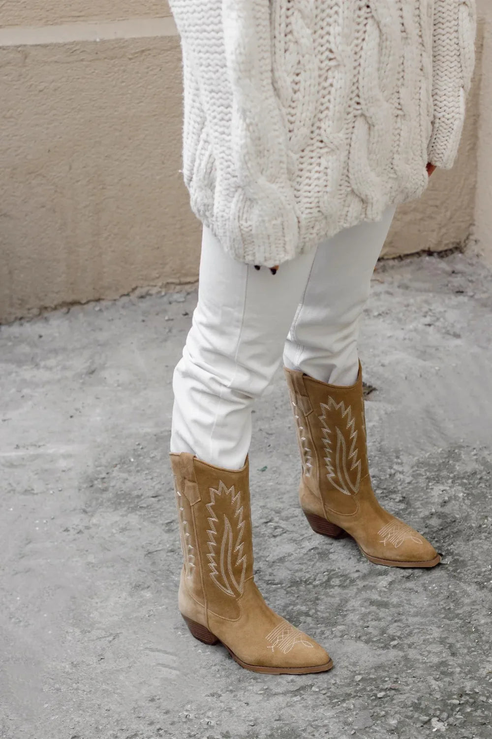 Loie-West Mas Camel Süet Çizme-Çizme-8-Milagron.com