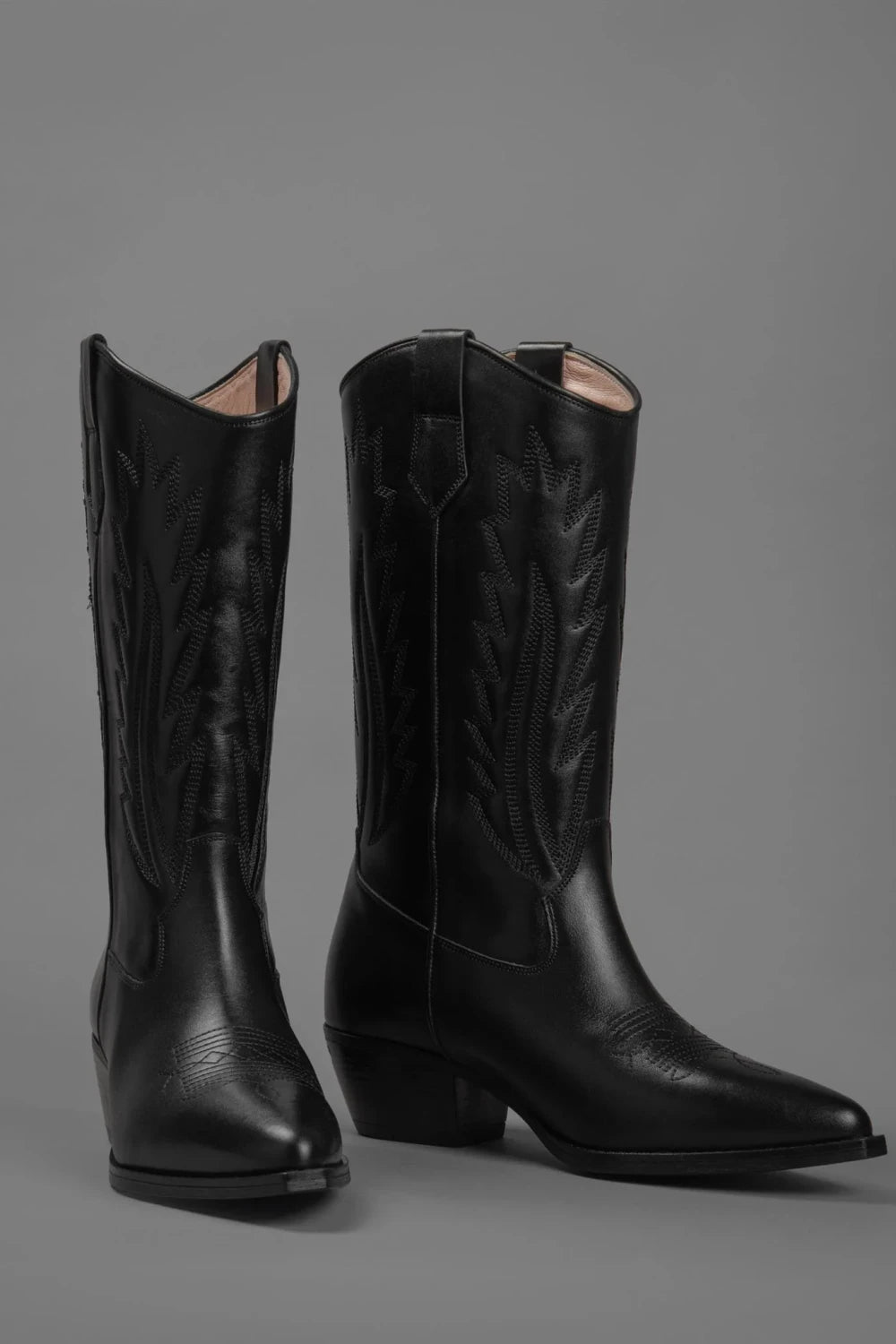 Loie-West Mas Siyah Deri Çizme-Çizme-2-Milagron.com