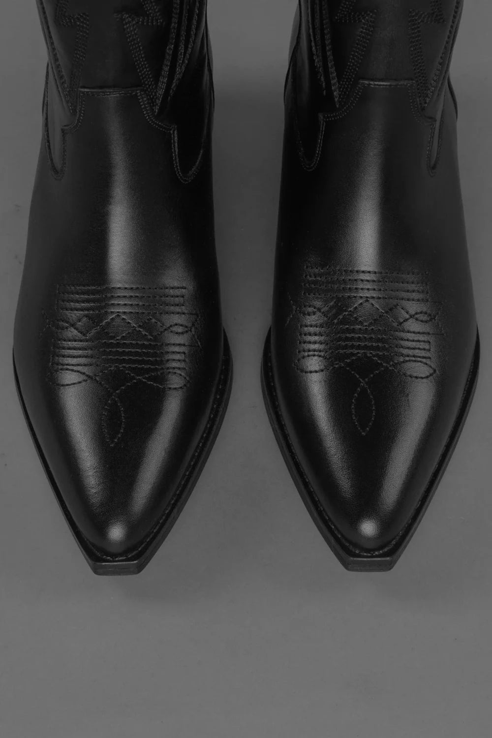 Loie-West Mas Siyah Deri Çizme-Çizme-4-Milagron.com