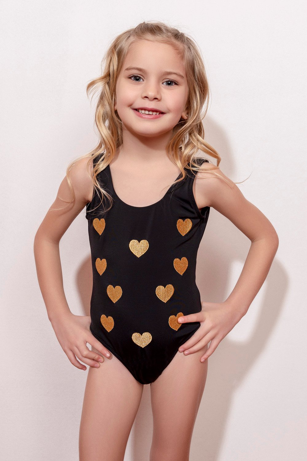 Lovekini-Amora Black Kids Swimsuit-Alt - Üst Takım-1-Milagron.com