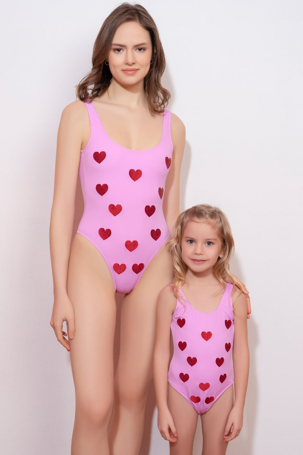 Lovekini-Lovekini Amora Pink Kids Swimsuit-Alt - Üst Takım-2-Milagron.com