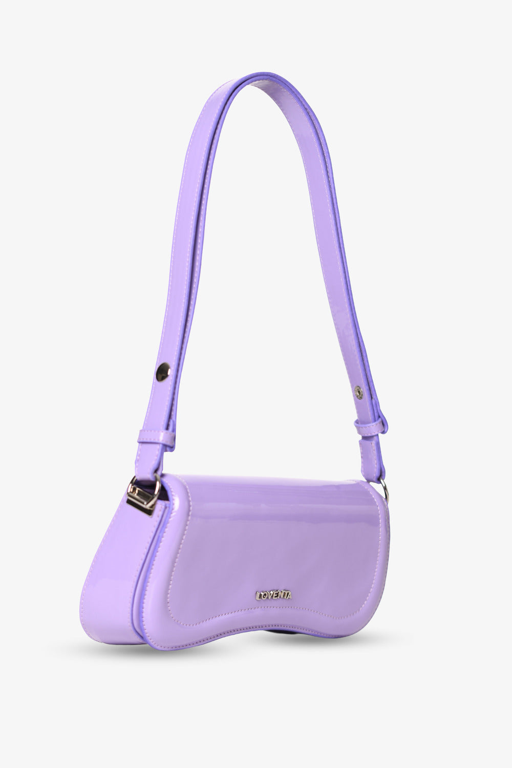 Loventa-Ayarlanabilir Askılı Baget Çanta Lila Hera-Omuz Çantası-2-Milagron.com