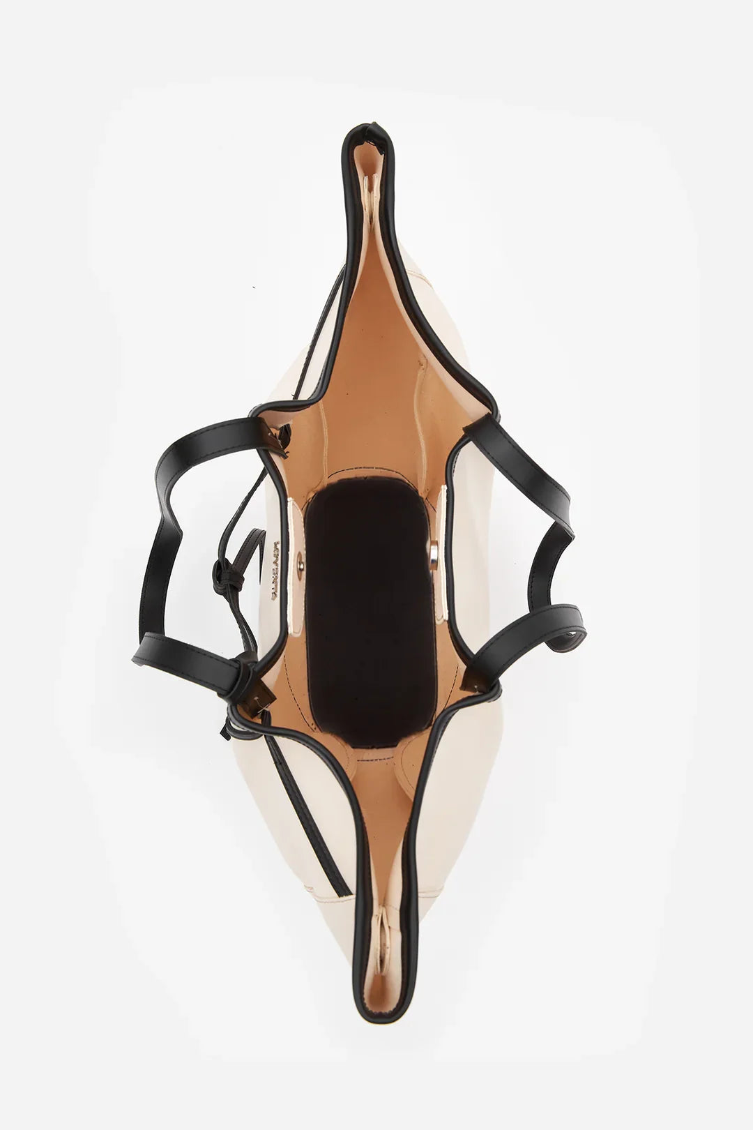 Loventa-Large Tote Bag Bej & Siyah Niesha-Omuz Çantası-7-Milagron.com