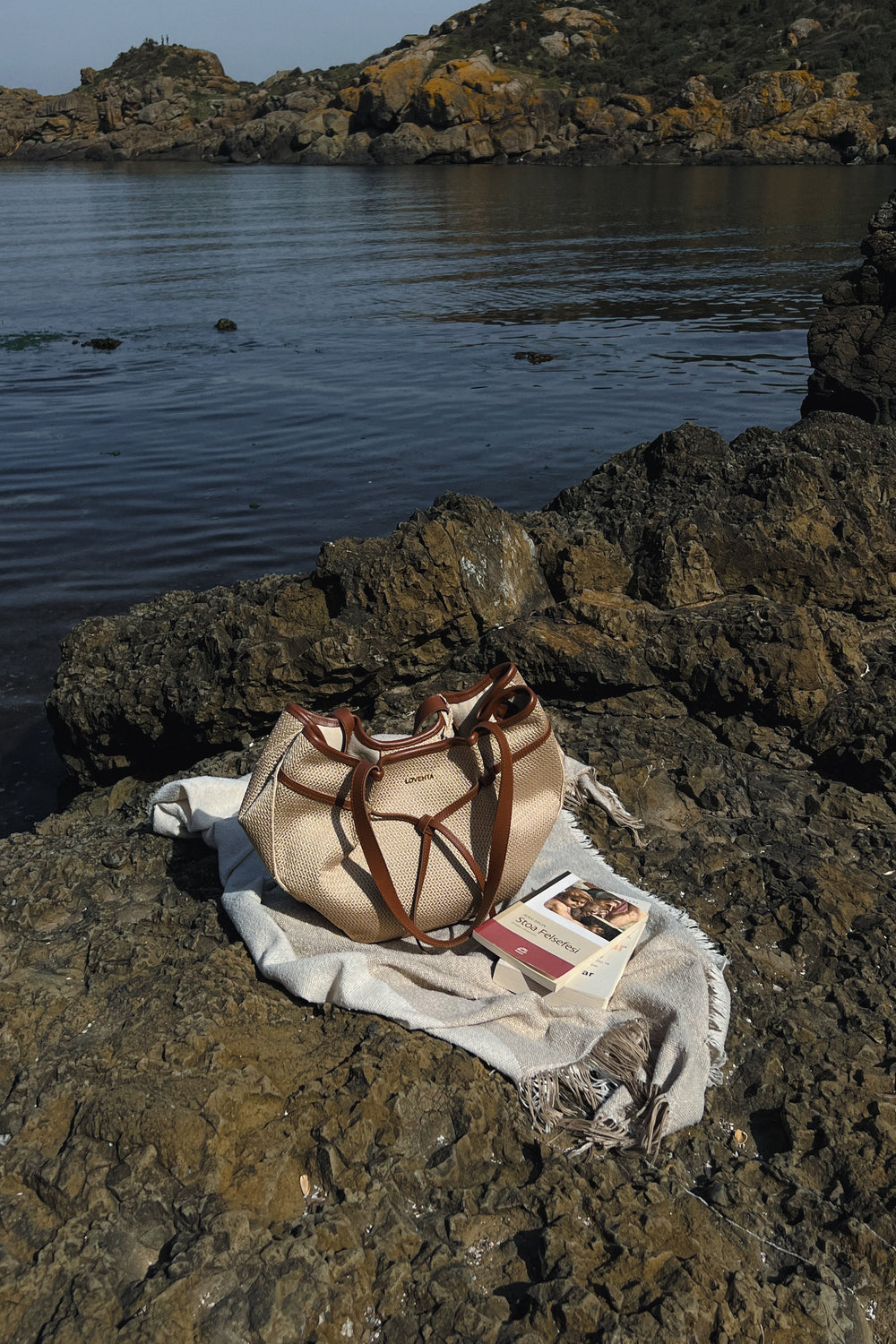 Loventa-Large Tote Bag Bej & Taba Niesha Allure-Omuz Çantası-7-Milagron.com