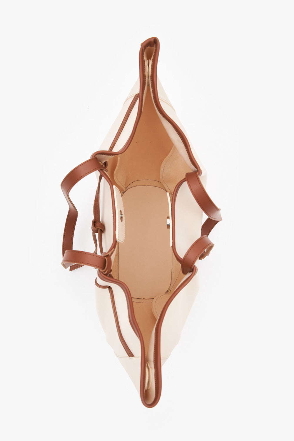 Loventa-Large Tote Bag Bej & Taba Ni̇esha-Omuz Çantası-8-Milagron.com