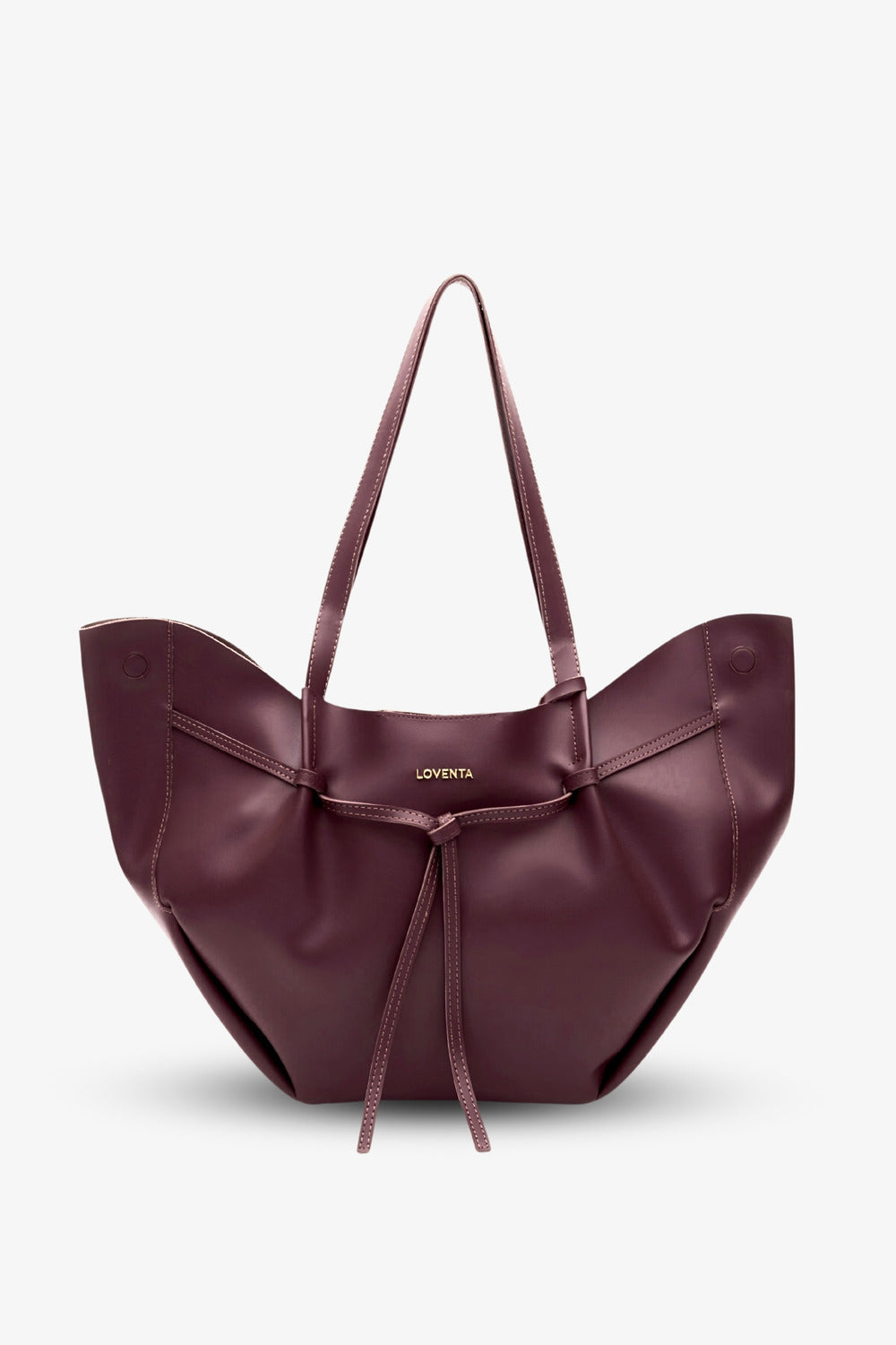 Loventa-Large Tote Bag Bordo Niesha-Omuz Çantası-1-Milagron.com