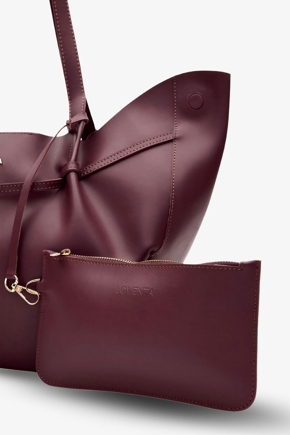 Loventa-Large Tote Bag Bordo Niesha-Omuz Çantası-5-Milagron.com