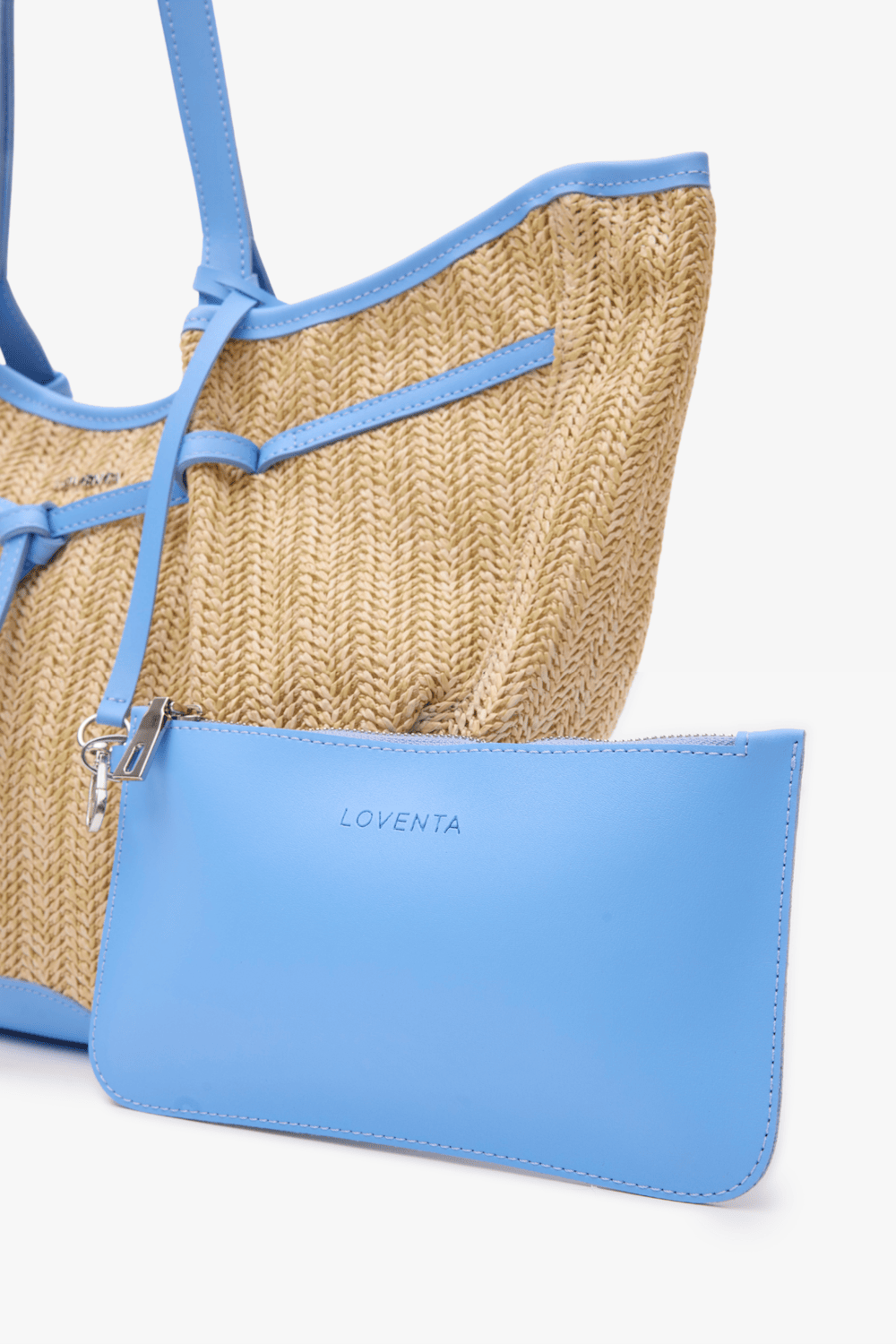 Loventa-Large Tote Bag Hasır & Mavi Niesha Allure Mer-Omuz Çantası-4-Milagron.com