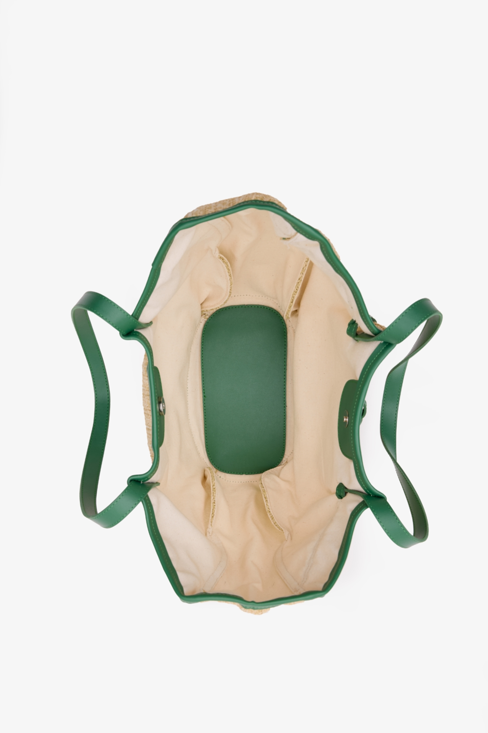 Loventa-Large Tote Bag Hasır & Yeşil Niesha Allure Mer-Omuz Çantası-5-Milagron.com