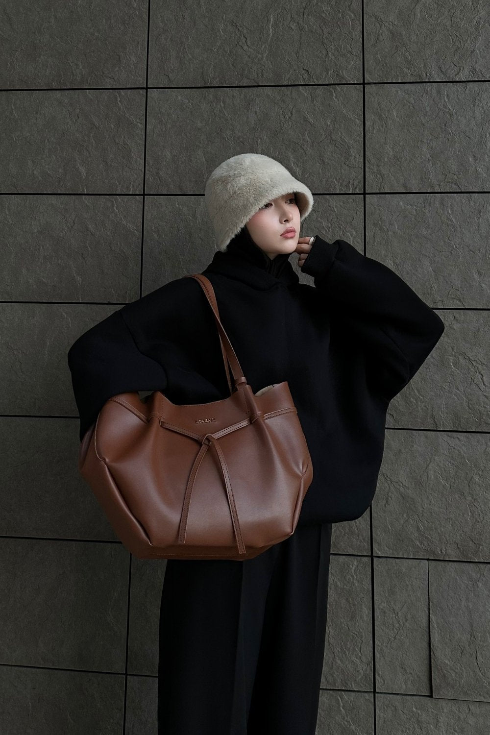 Loventa-Large Tote Bag Taba Niesha-Omuz Çantası-8-Milagron.com