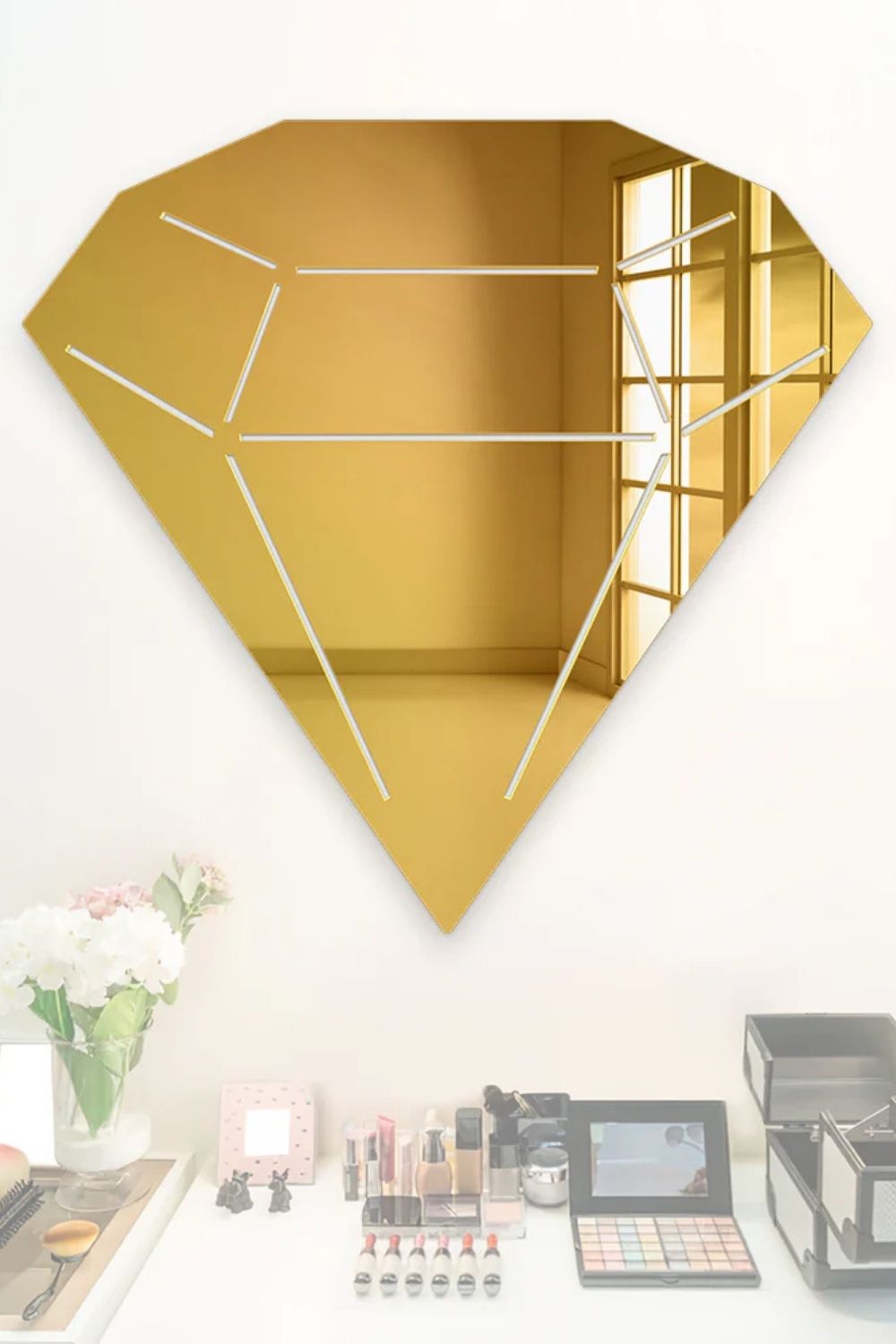 Lujolab.-Elmas Şeklinde Aynalı Pleksi-Duvar Dekorları-1-Milagron.com