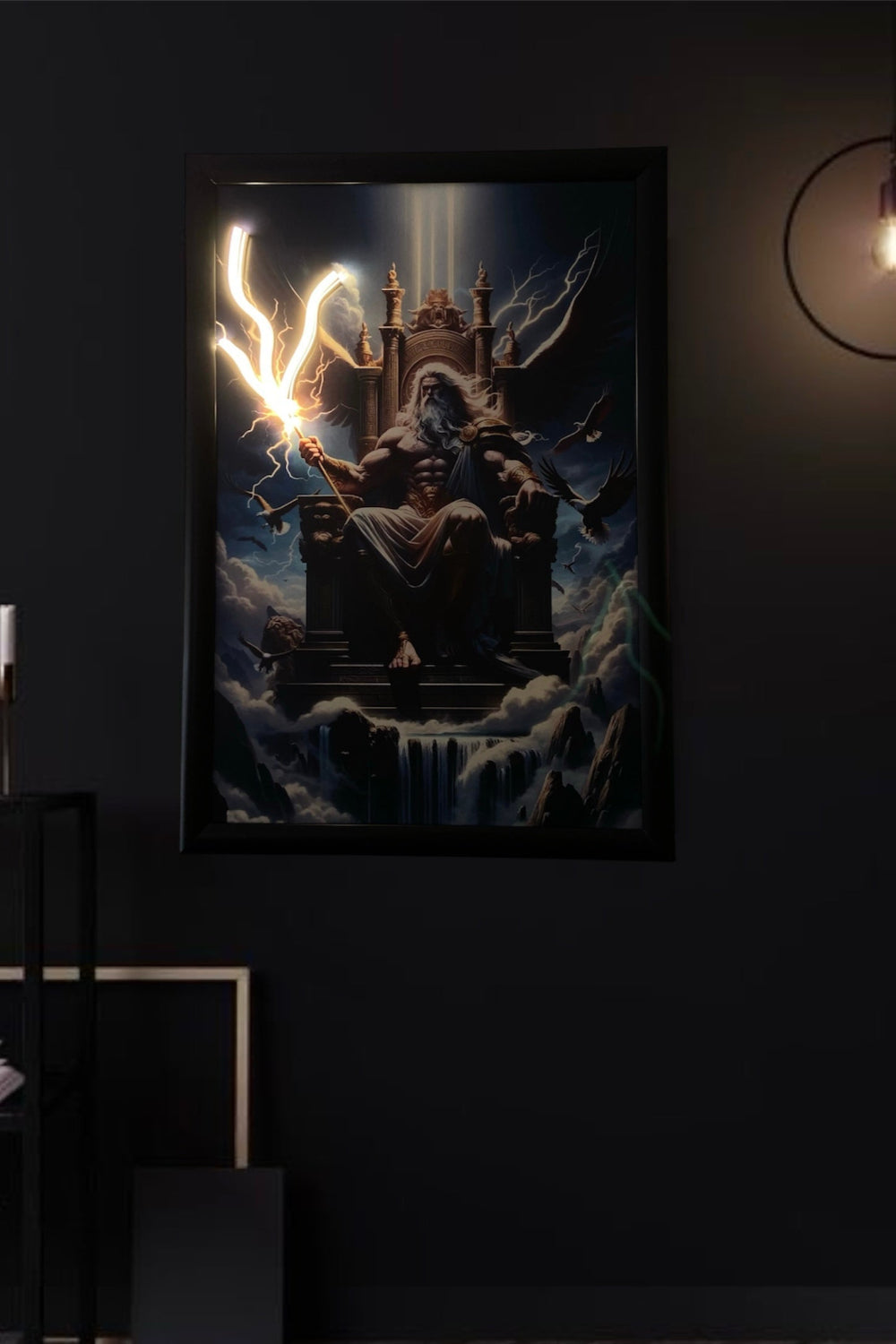 Lujolab.-Mitolojik Güç: Zeus Neon Duvar Posteri-Duvar Dekorları-1-Milagron.com