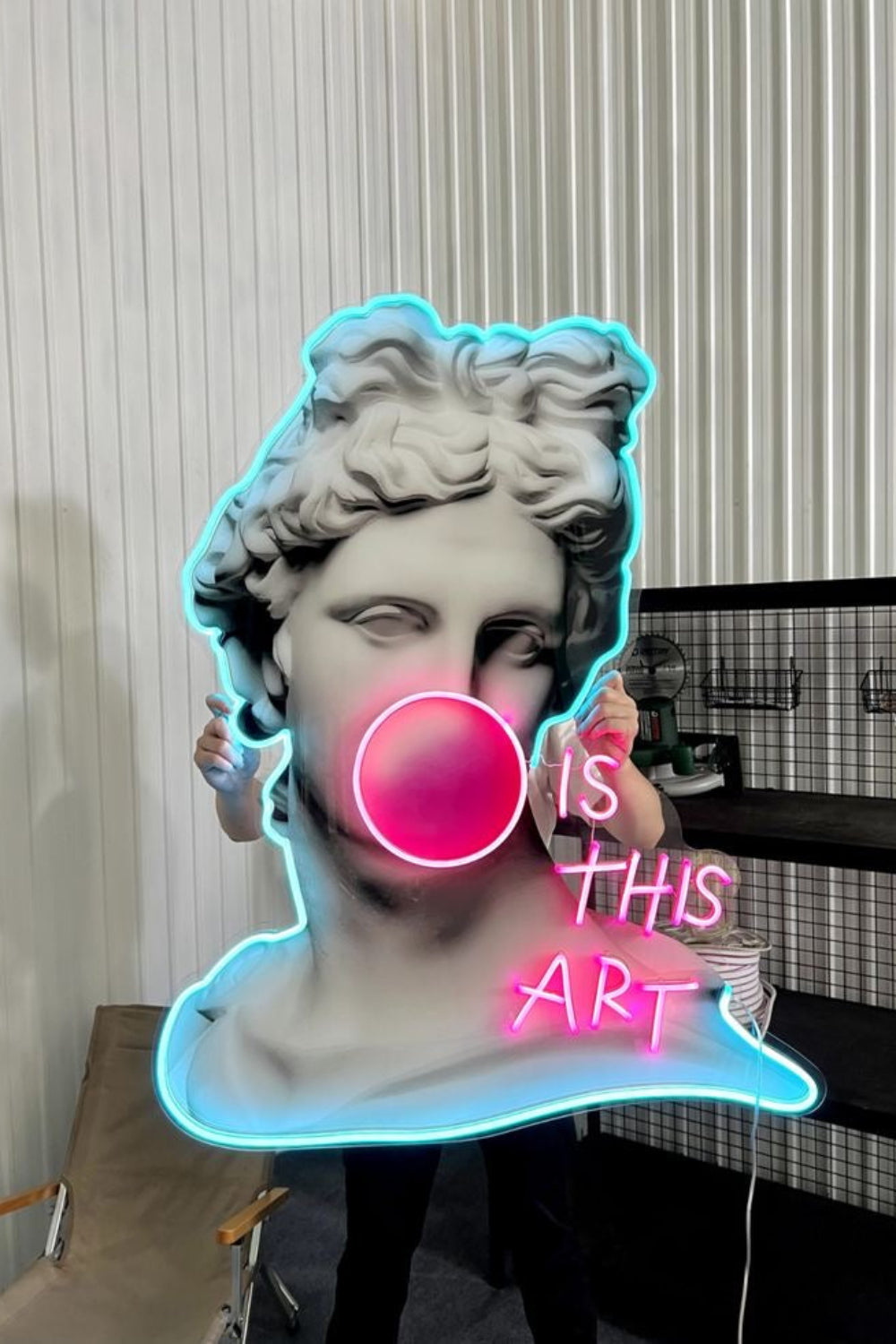 Lujolab.-Neonlu 'This Is Art' Pleksi David Tablosu-Tablo-1-Milagron.com