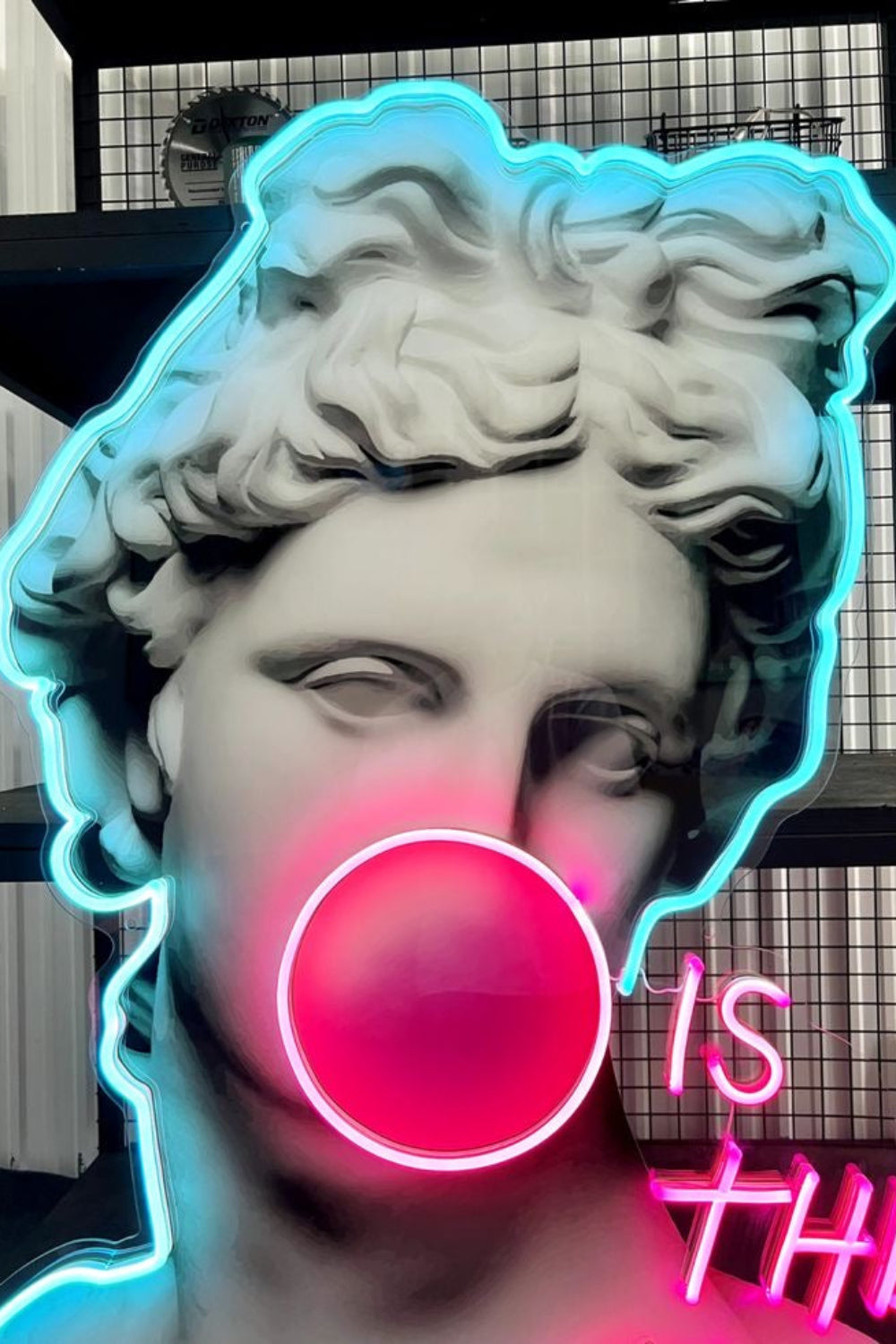 Lujolab.-Neonlu 'This Is Art' Pleksi David Tablosu-Tablo-2-Milagron.com