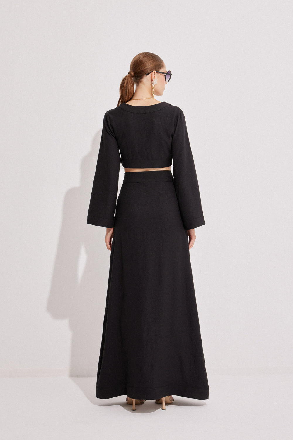 Luna Capsula-Monaco Keten Crop Etek Takım-Alt - Üst Takım-4-Milagron.com