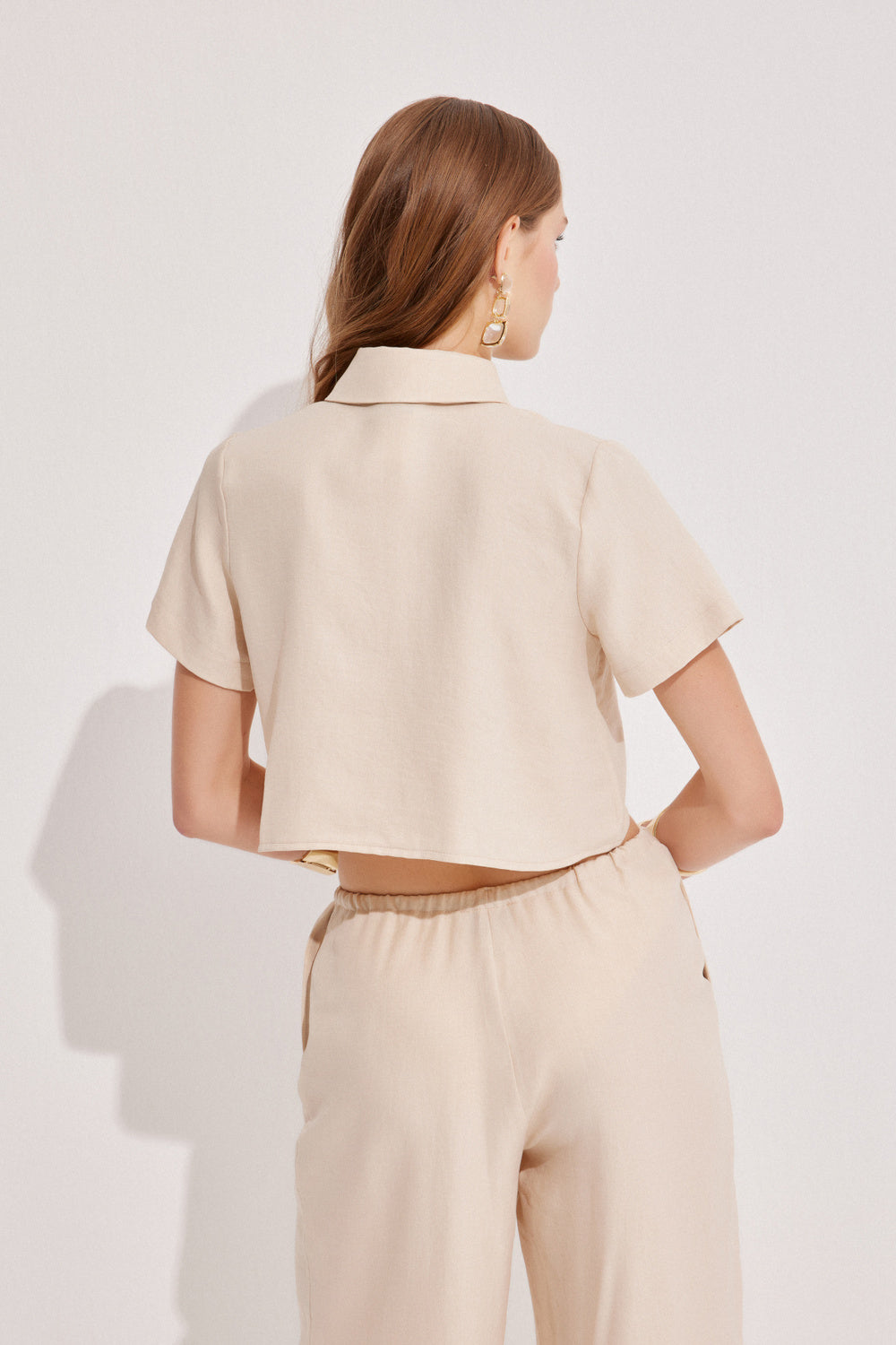 Luna Capsula-St Tropez Keten Gömlek Pantolon Takım-Alt - Üst Takım-2-Milagron.com