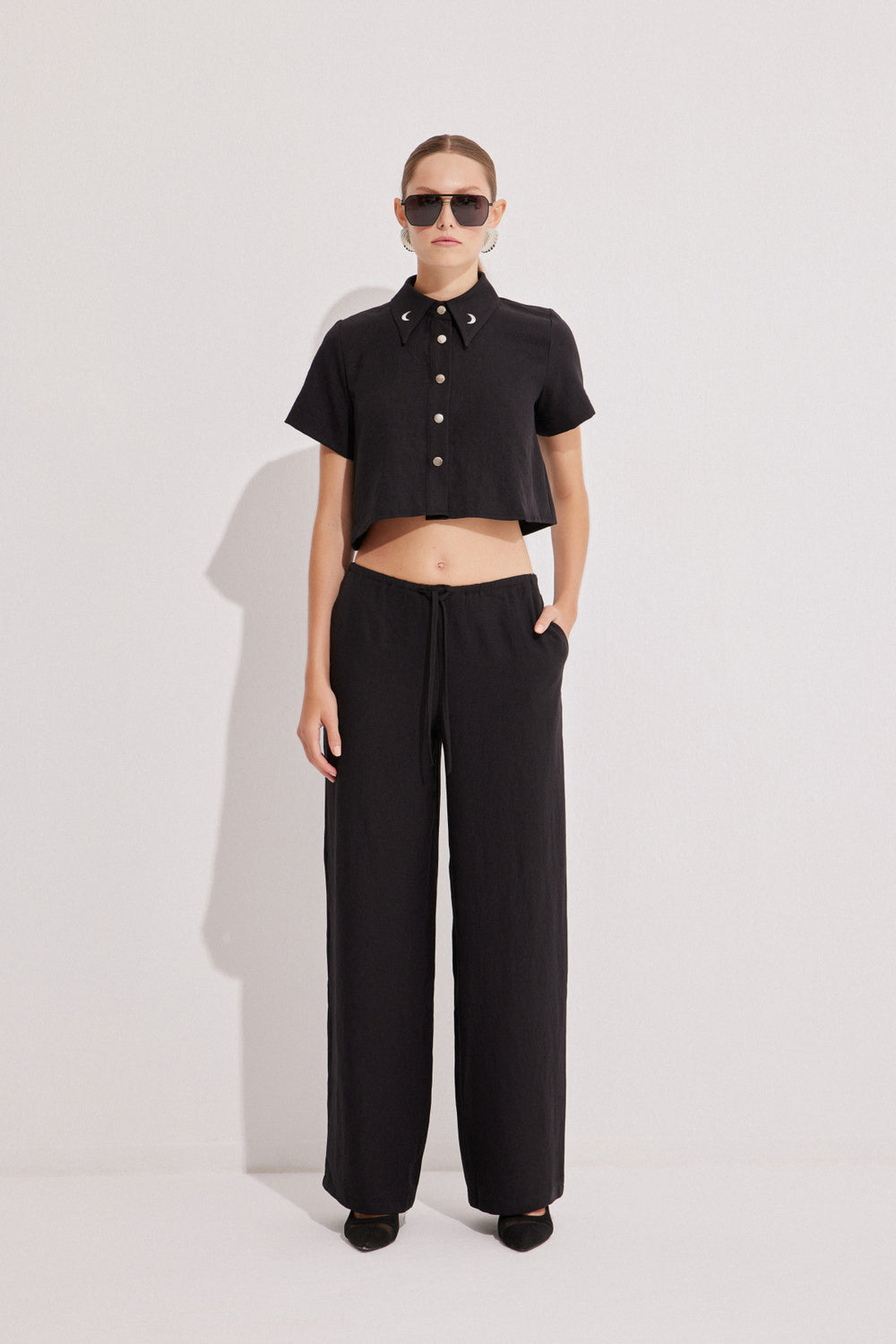 Luna Capsula-St Tropez Keten Gömlek Pantolon Takım-Alt - Üst Takım-2-Milagron.com