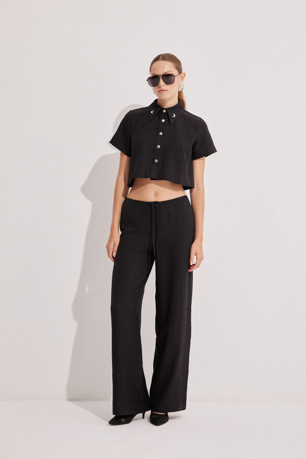 Luna Capsula-St Tropez Keten Gömlek Pantolon Takım-Alt - Üst Takım-3-Milagron.com