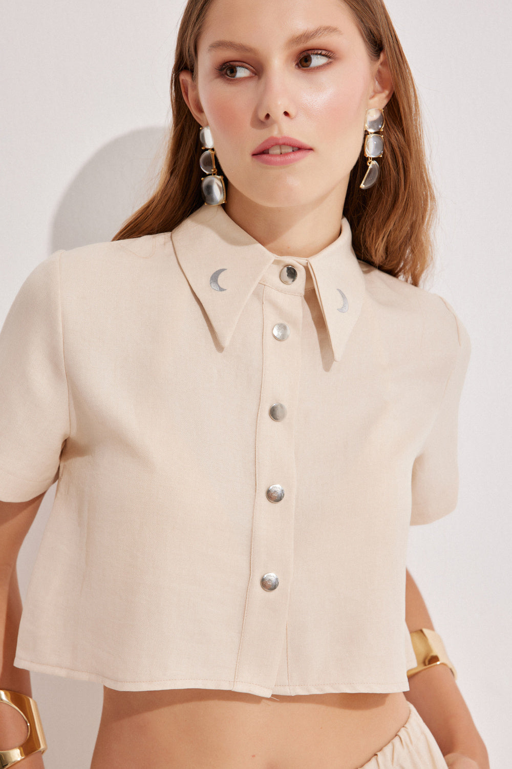 Luna Capsula-St Tropez Keten Gömlek Pantolon Takım-Alt - Üst Takım-4-Milagron.com