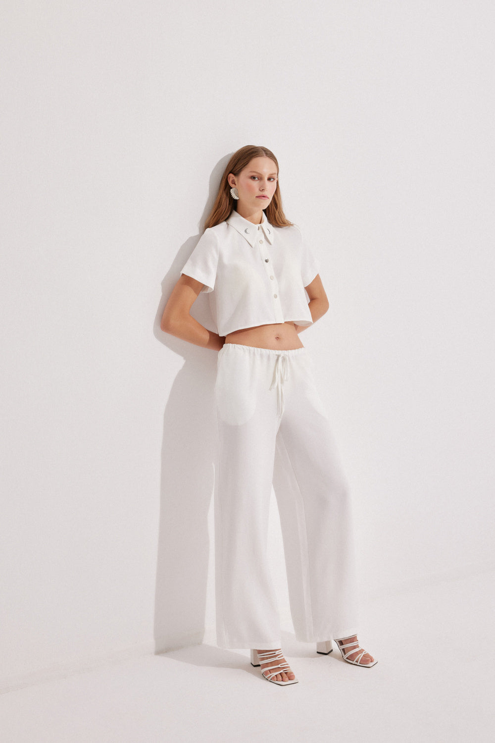 Luna Capsula-St Tropez Keten Gömlek Pantolon Takımı-Alt - Üst Takım-1-Milagron.com