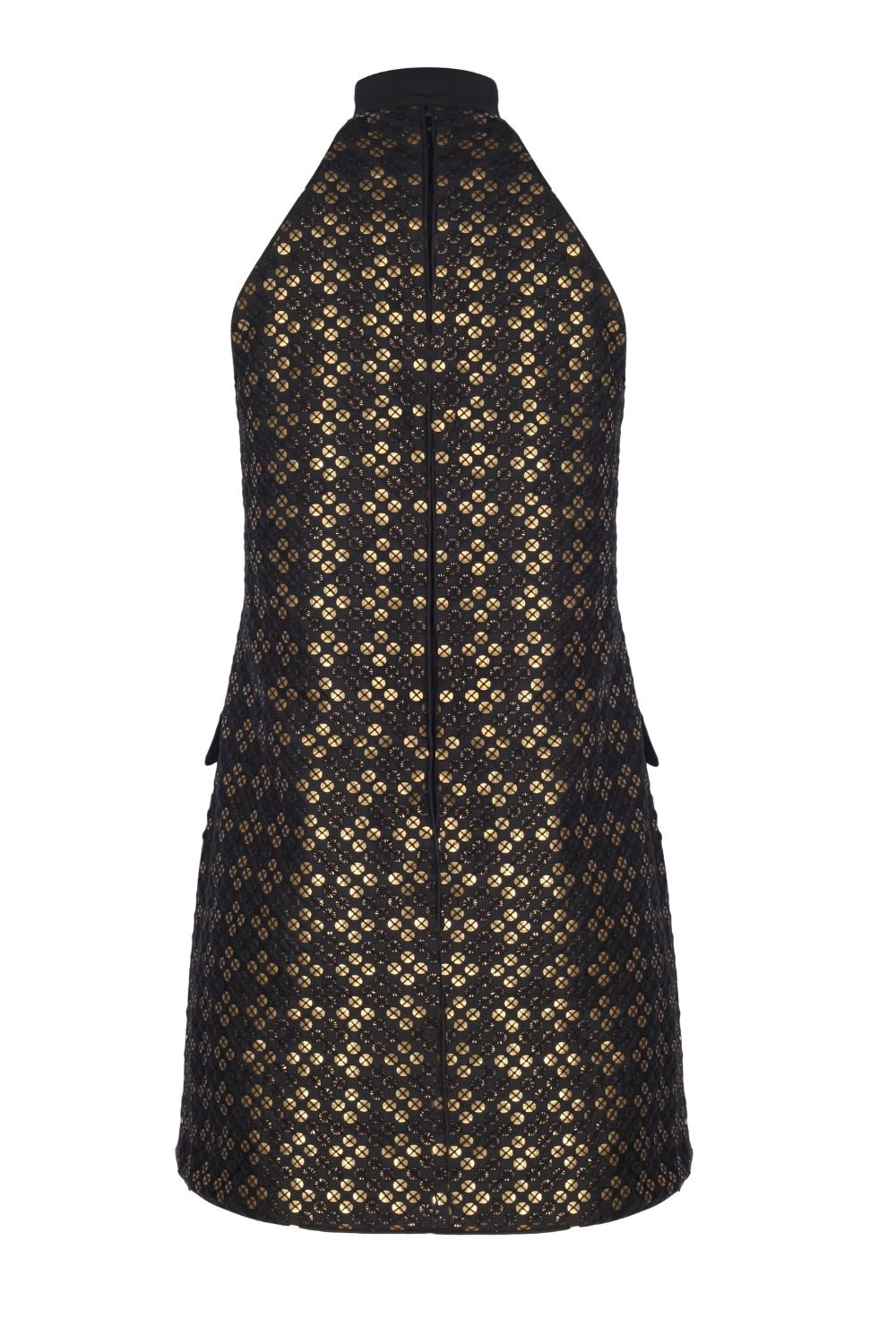 Luna - Payetli Halter Yaka Mini Elbise - 2