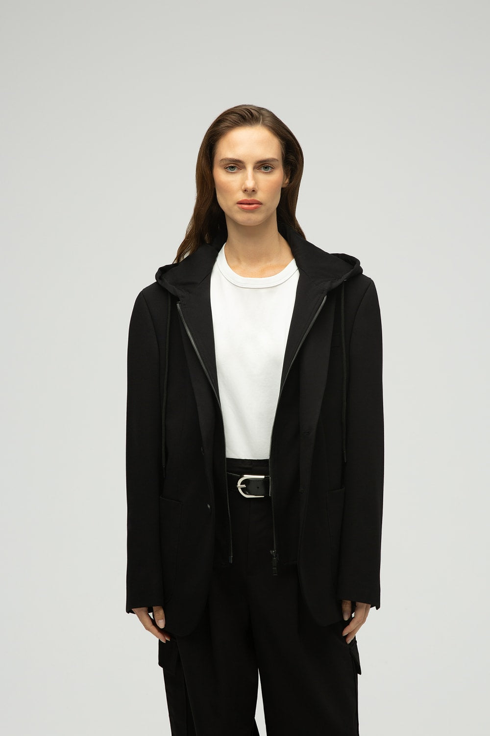 MAXIMUS-Eran Çıkabilir Kapüşonlu Oversize Örme Blazer-Ceket-1-Milagron.com